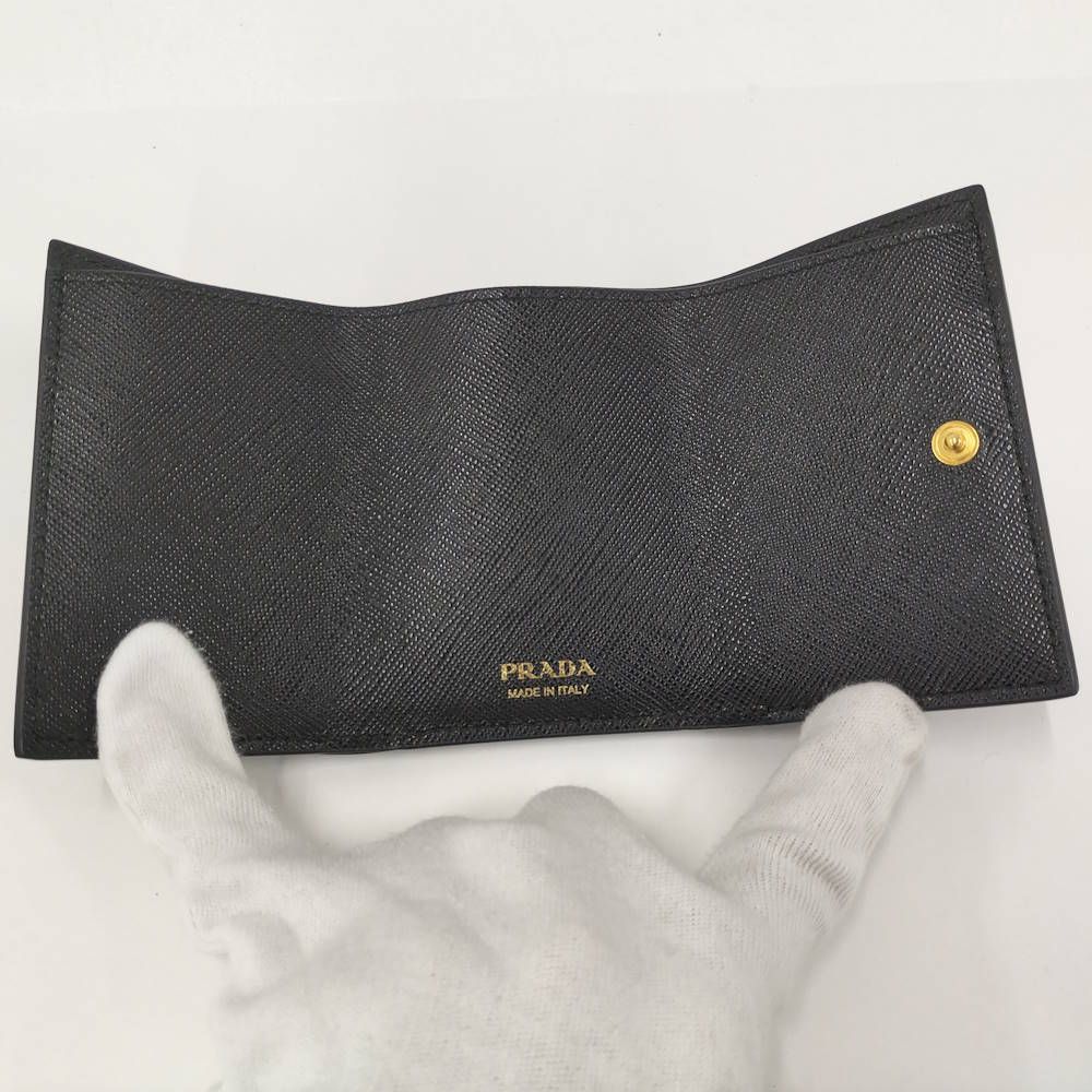 Prada Compact Wallet Saffiano Leather Black — view 2