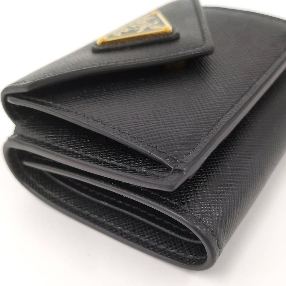 Prada Compact Wallet Saffiano Leather Black — view 5