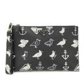 Prada Saffiano Clutch Seagull Black White Leather