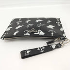 Prada Saffiano Clutch Seagull Black White Leather — view 7