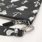 Prada Saffiano Clutch Seagull Black White Leather — view 8