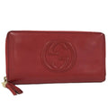 Gucci Zip Around Wallet Interlocking Soho Leather Red