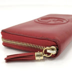 Gucci Zip Around Wallet Interlocking Soho Leather Red — view 5