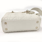 Dior Lady Dior Cannage White Champagne Gold Handbag — view 5