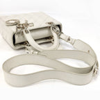 Dior Lady Dior Cannage White Champagne Gold Handbag — view 4