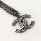 Chanel Necklace CC Logo Costume Pearl Rhinestone Silver Metal Plated — view 4