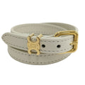 Celine les Cuirs Bracelet Leather Gold Color White