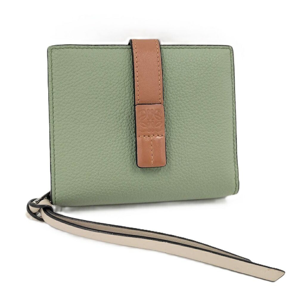 Loewe Compact Zip Wallet Bifold Leather Green