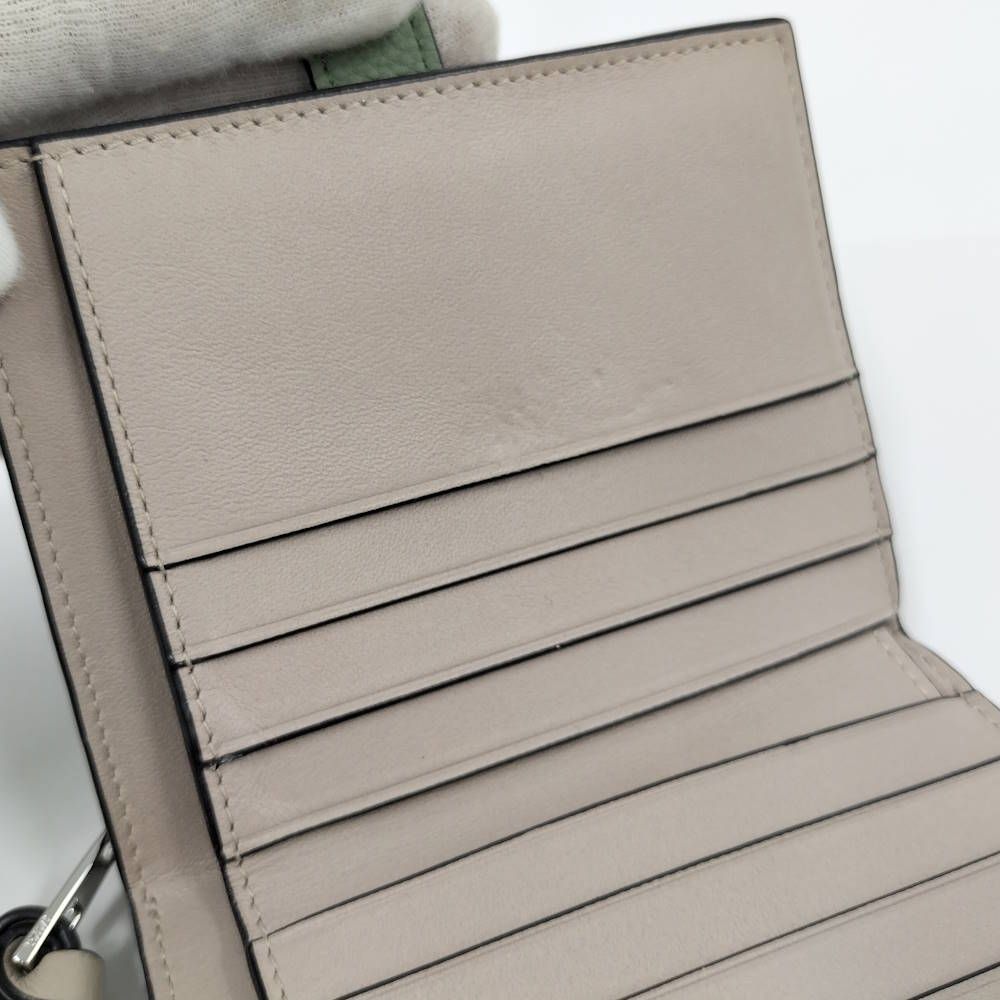 Loewe Compact Zip Wallet Bifold Leather Green — view 7