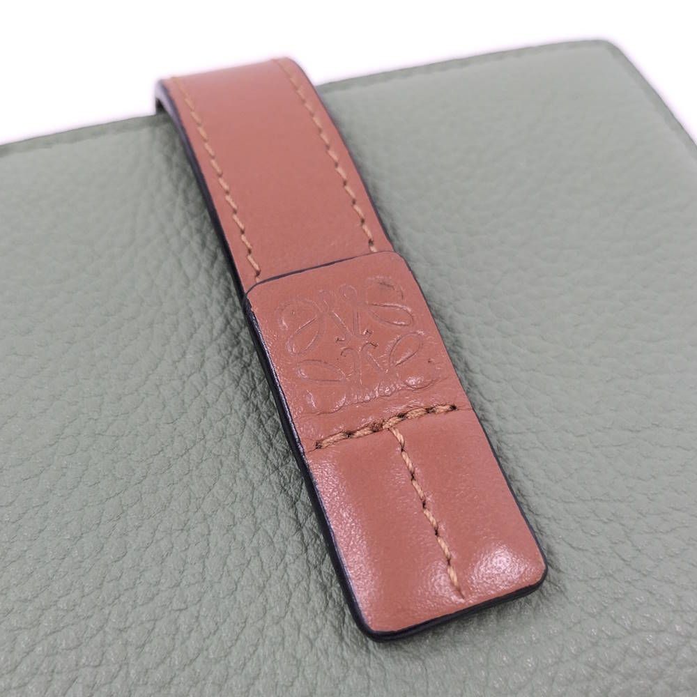 Loewe Compact Zip Wallet Bifold Leather Green — view 6