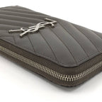 Saint Laurent Zip Around Wallet Leather Gray — view 4