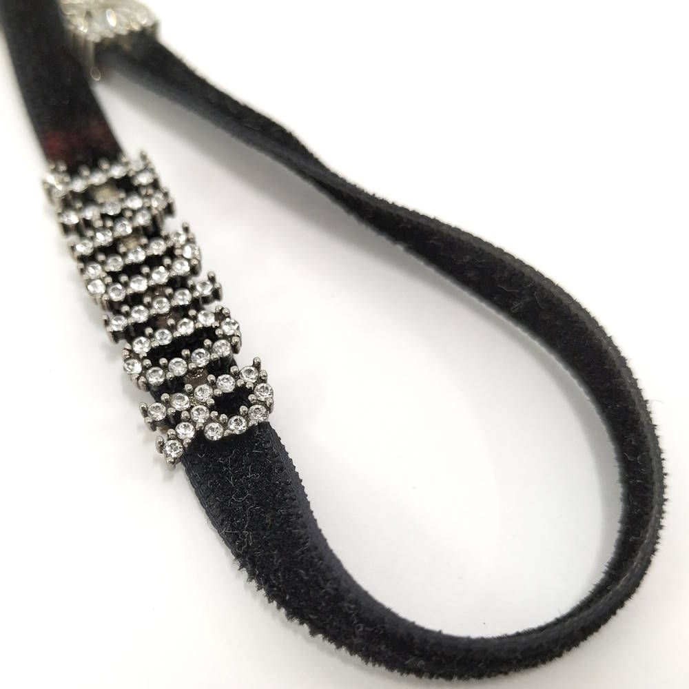 Dior Rhinestone Velvet Choker Necklace — view 5