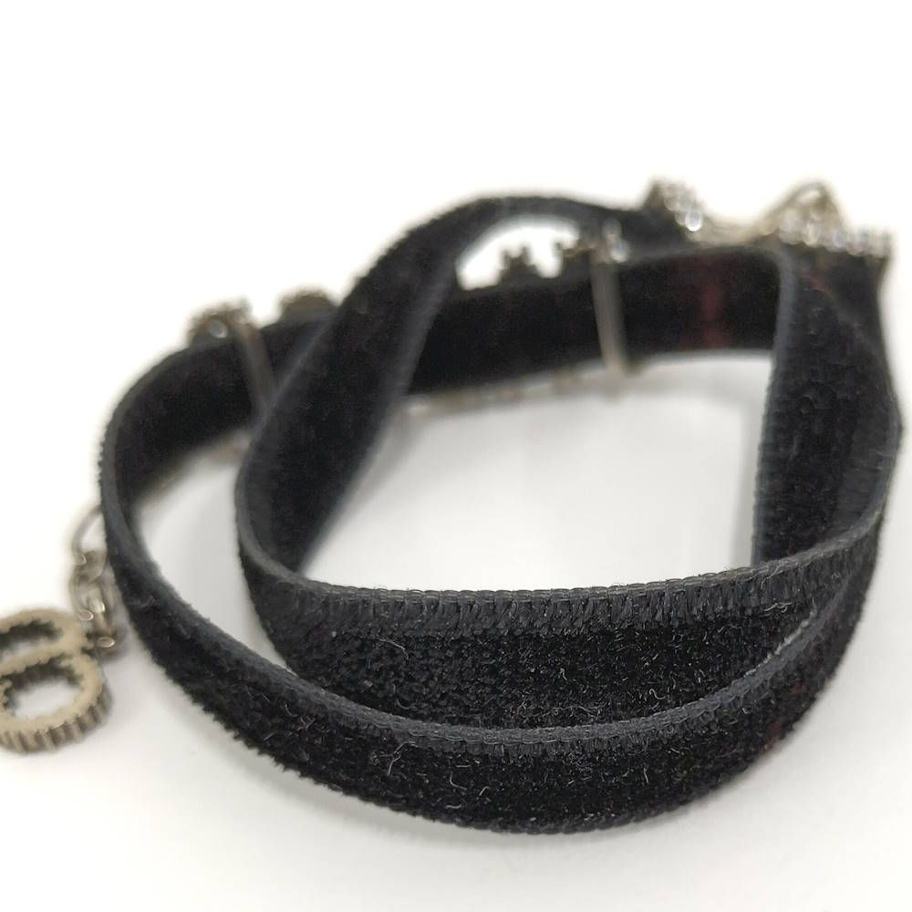 Dior Rhinestone Velvet Choker Necklace — view 8