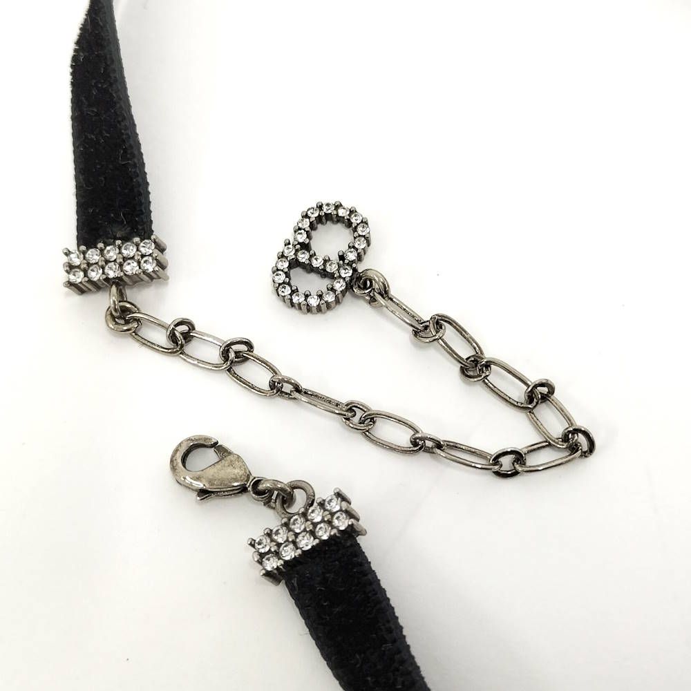 Dior Rhinestone Velvet Choker Necklace — view 2