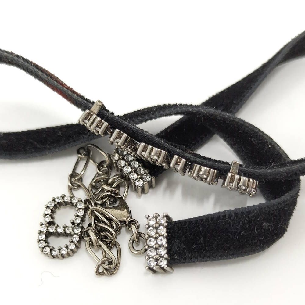 Dior Rhinestone Velvet Choker Necklace — view 6