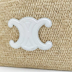 Celine Small Cabas Thais Basket Bag Raffia Calfskin Beige — view 7