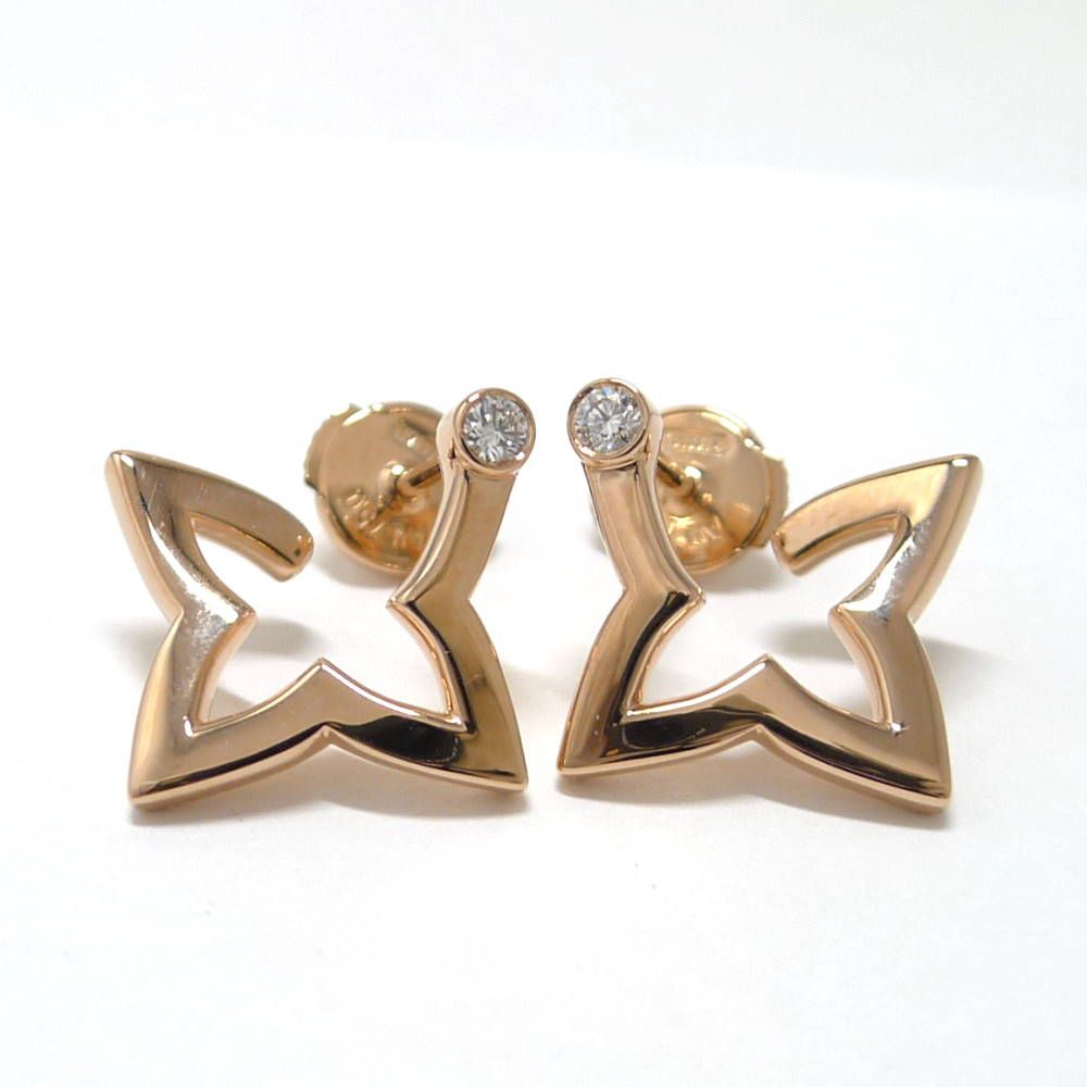 Louis Vuitton Earrings Hoop Ombre Blossom 18k Pink Gold Diamond