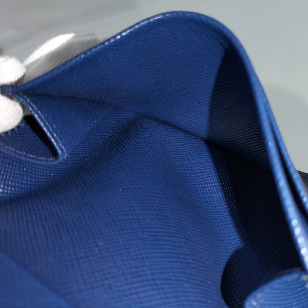 Prada Card Case Leather Blue — view 9