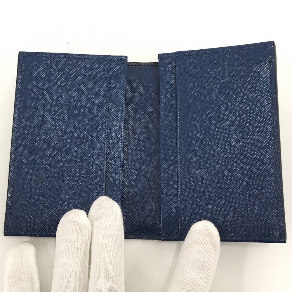 Prada Card Case Leather Blue — view 2