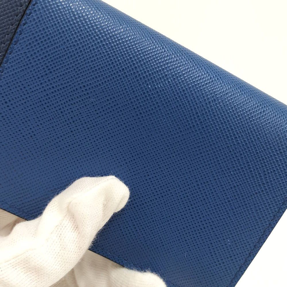 Prada Card Case Leather Blue — view 6