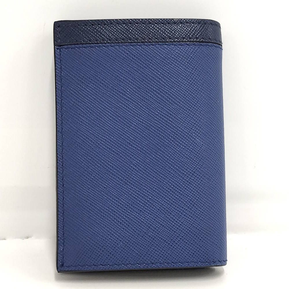 Prada Card Case Leather Blue — view 3