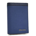 Prada Card Case Leather Blue