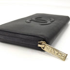 Chanel Zip Around Wallet CC Logo Leather Black — view 5