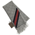 Gucci Scarf GG Pattern Wool Alpaca Gray