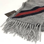 Gucci Scarf GG Pattern Wool Alpaca Gray — view 2