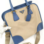 Prada Handbag Canvas Blue — view 6