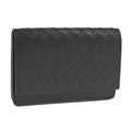 Bottega Veneta Card Case Intrecciato Leather Black