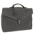 Bottega Veneta Business Bag Intrecciato Leather Black