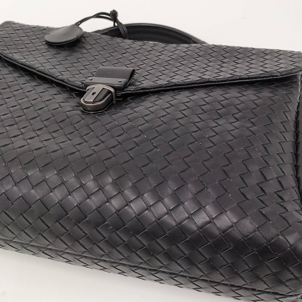 Bottega Veneta Business Bag Intrecciato Leather Black — view 5