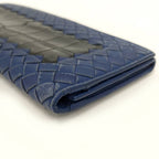 Bottega Veneta Wallet Intrecciato Leather Navy — view 4