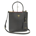 Prada Pannier 2-Way Bag Saffiano Leather Black