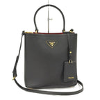 Prada Pannier 2-Way Bag Saffiano Leather Black