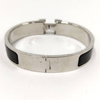 Hermes Clic Clac Enamel Bracelet Plated Black Silver — view 3