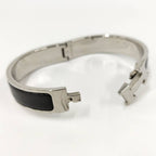 Hermes Clic Clac Enamel Bracelet Plated Black Silver — view 6