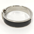 Hermes Clic Clac Enamel Bracelet Plated Black Silver — view 2