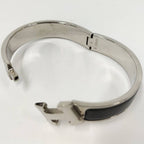 Hermes Clic Clac Enamel Bracelet Plated Black Silver — view 8