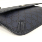 Gucci Shoulder Bag GG Supreme Marmont Leather Navy — view 3