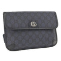Gucci Shoulder Bag GG Supreme Marmont Leather Navy