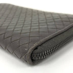 Bottega Veneta Zip Around Wallet Intrecciato Leather Dark Brown — view 4