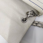 Chanel CC Logo Double Chain Shoulder Bag Enamel White — view 8