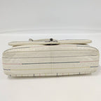 Chanel CC Logo Double Chain Shoulder Bag Enamel White — view 4