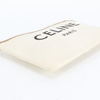 Celine Leather Canvas Clutch Pouch Business Rem — view 3
