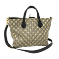 Gucci 2-Way Bag Bee Coating Leather Brown Black