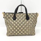 Gucci 2-Way Bag Bee Coating Leather Brown Black — view 2
