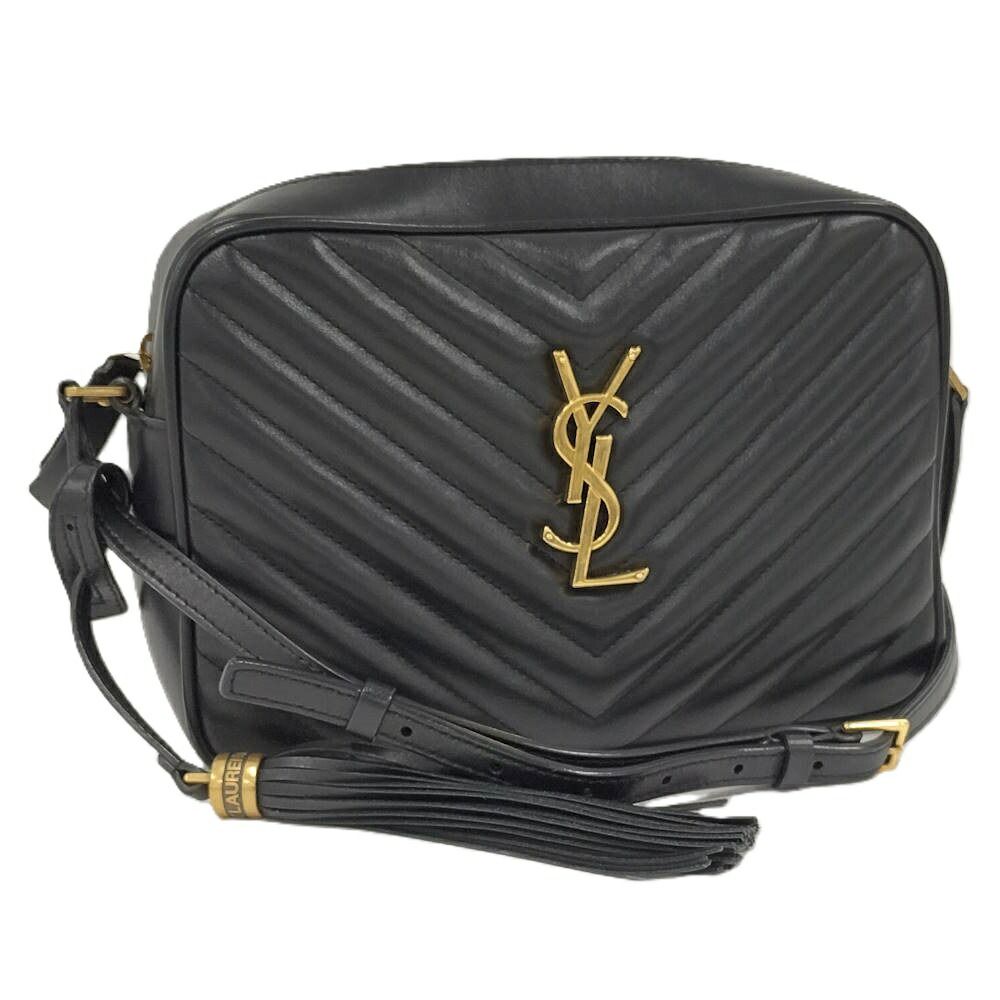 Saint Laurent Paris Shoulder Bag Leather Black