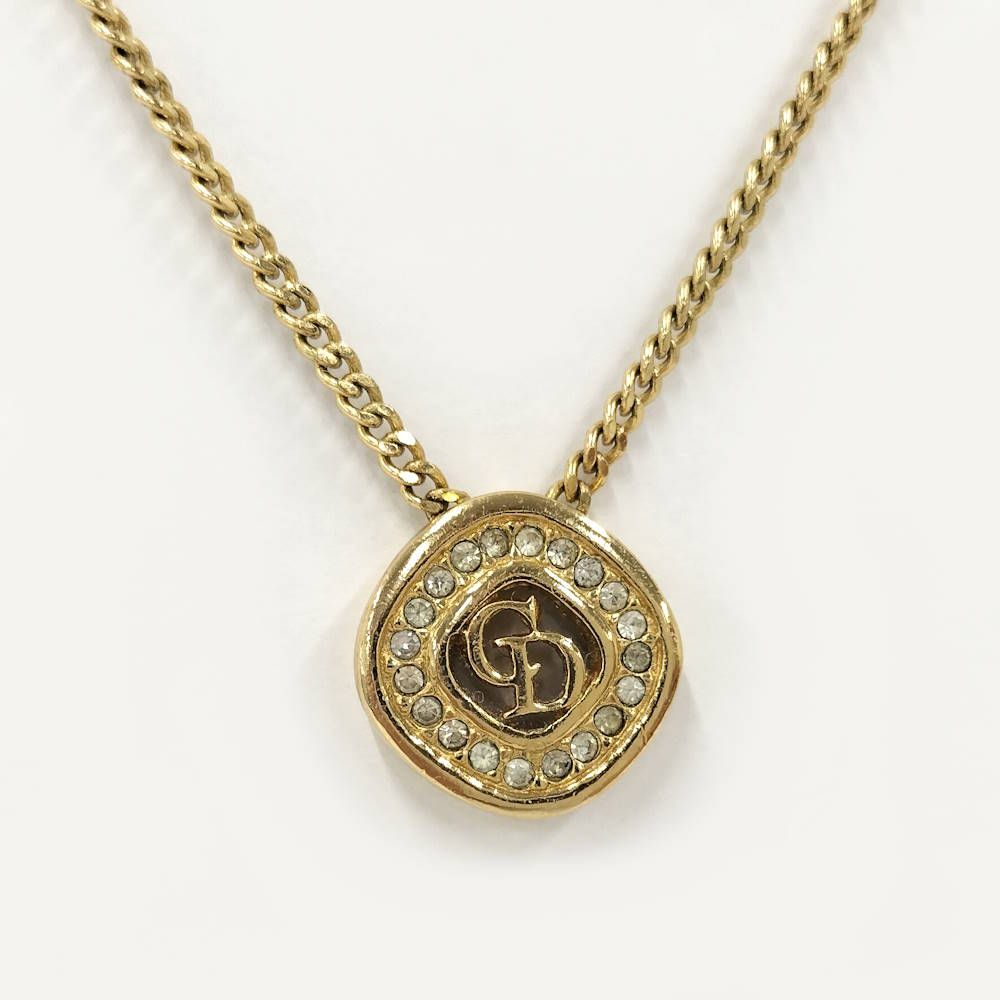 Dior Vintage Necklace Rhinestone Gold